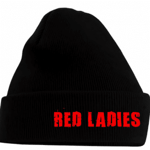 Mütze Schwarz/Rot Gestickt